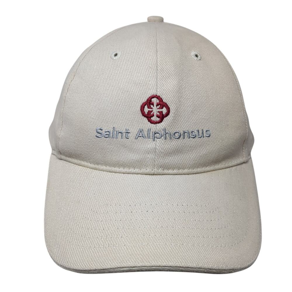 Saint Alphonsus Strapback Baseball Cap Beige One Size Adjustable 6 Panel Sweda